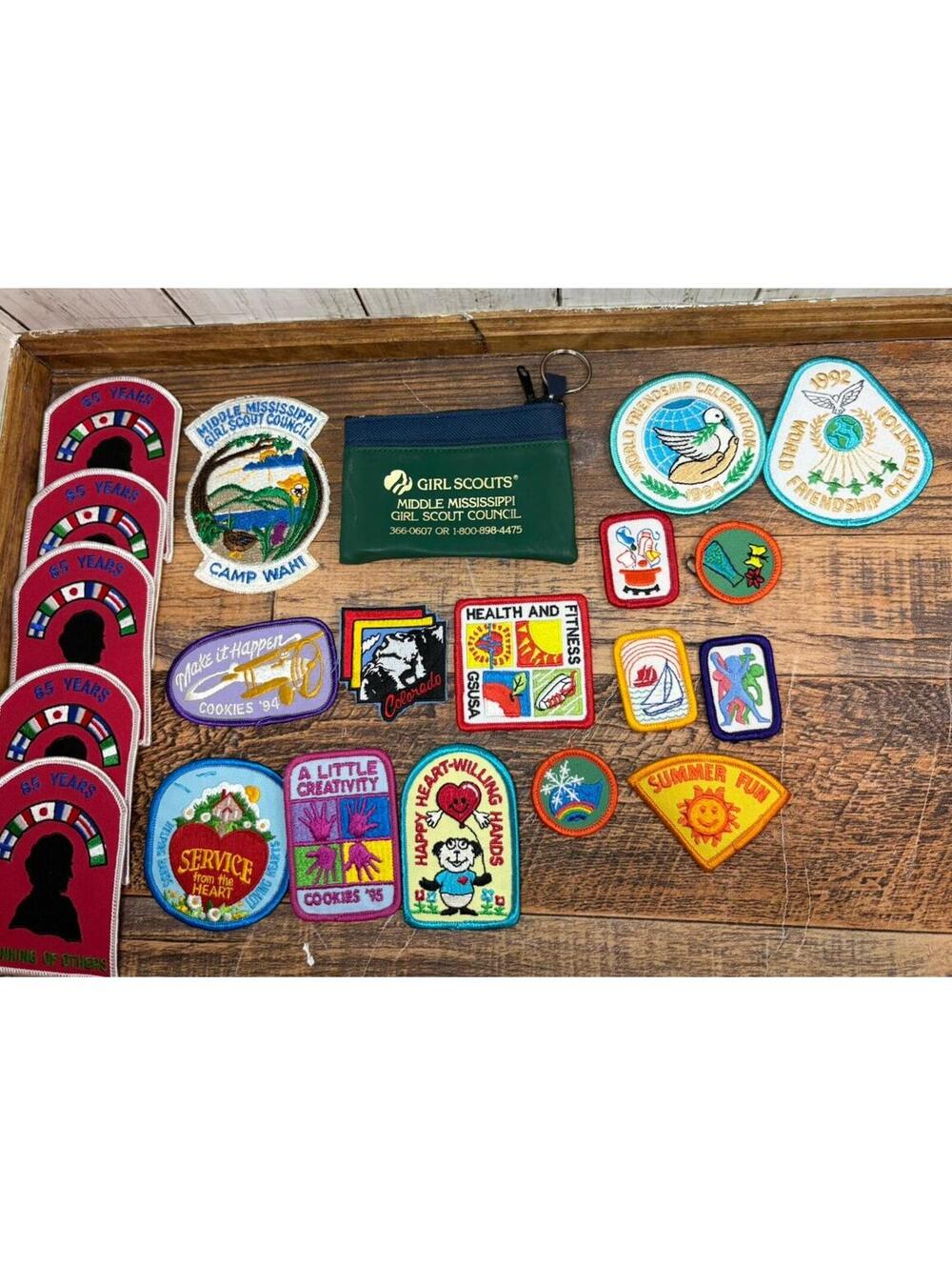 Girl Scout Patches Vintage 1990's  Lot of 20 Unused & Coin Purse Mississippi